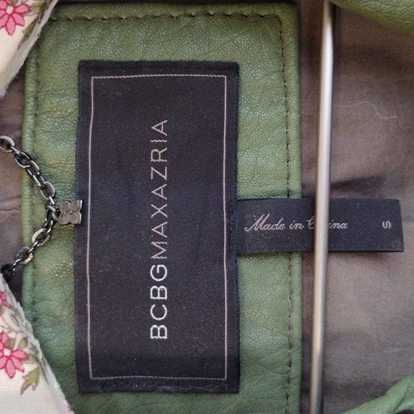 Women's BCBG Max Azria Army Green leather jacket Small - Picture 4 of 17